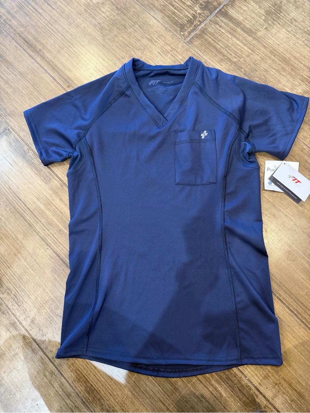 Smart Scrubs Navy V-Neck Women’s Rash Guard Top with Chest Pocket